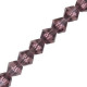 Faceted glass bicone beads 6mm Tranparent medium purple